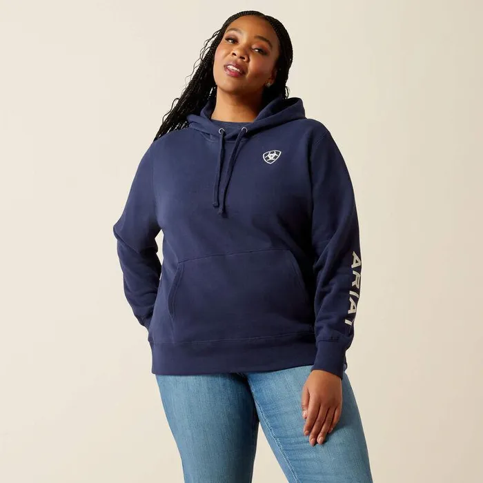Women Sweatshirts and Hoodies Ariat Ariat Logo 20 Hoodie Black Iris