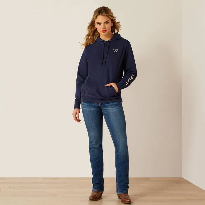 Women Sweatshirts and Hoodies Ariat Ariat Logo 20 Hoodie Black Iris