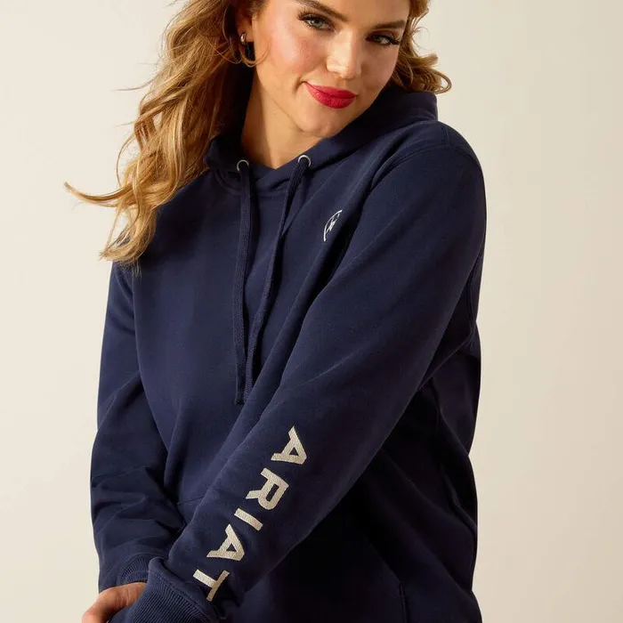 Women Sweatshirts and Hoodies Ariat Ariat Logo 20 Hoodie Black Iris
