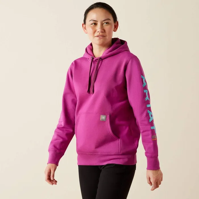Women Sweatshirts and Hoodies Ariat Rebar Graphic Hoodie Willowherbmaui Blue