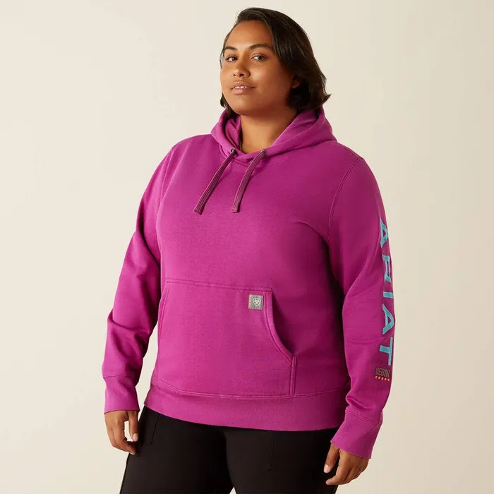 Women Sweatshirts and Hoodies Ariat Rebar Graphic Hoodie Willowherbmaui Blue