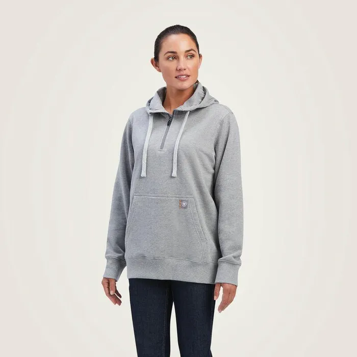 Women Sweatshirts and Hoodies Ariat Rebar Skill Set 12 Zip Hoodie Heather Grey