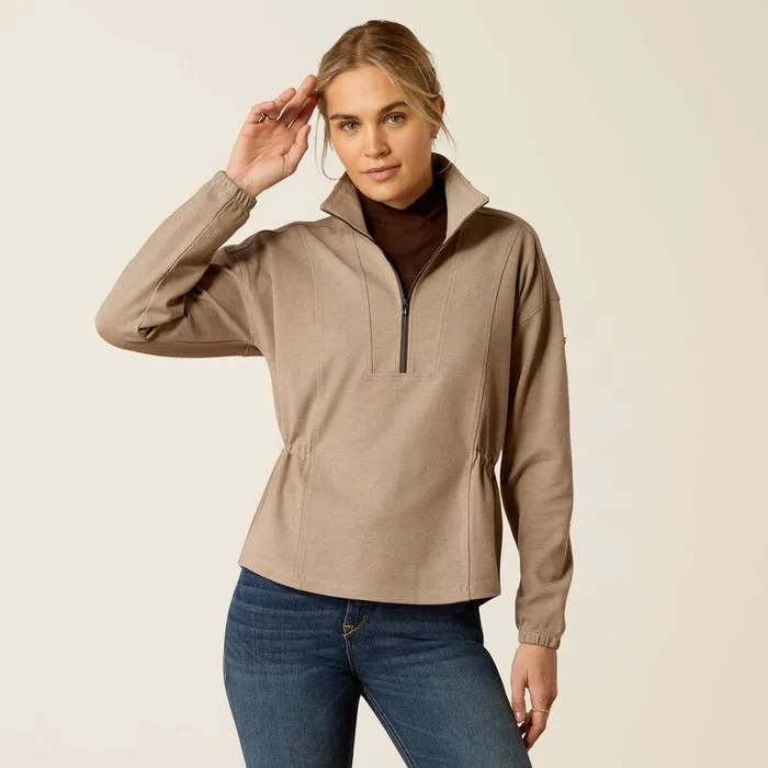 Women Sweatshirts and Hoodies Ariat Ryeland 12 Zip Sweatshirt Brindle