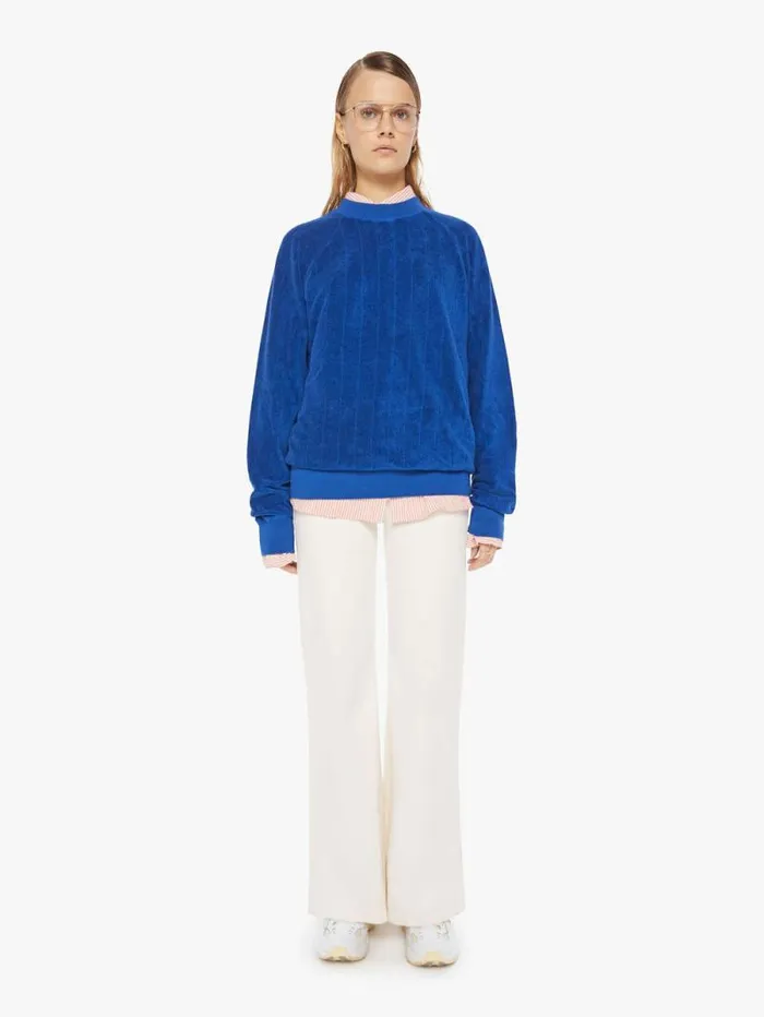 Women Sweatshirts Mother Denim Cunha Ribbed Sweatshirt Blue