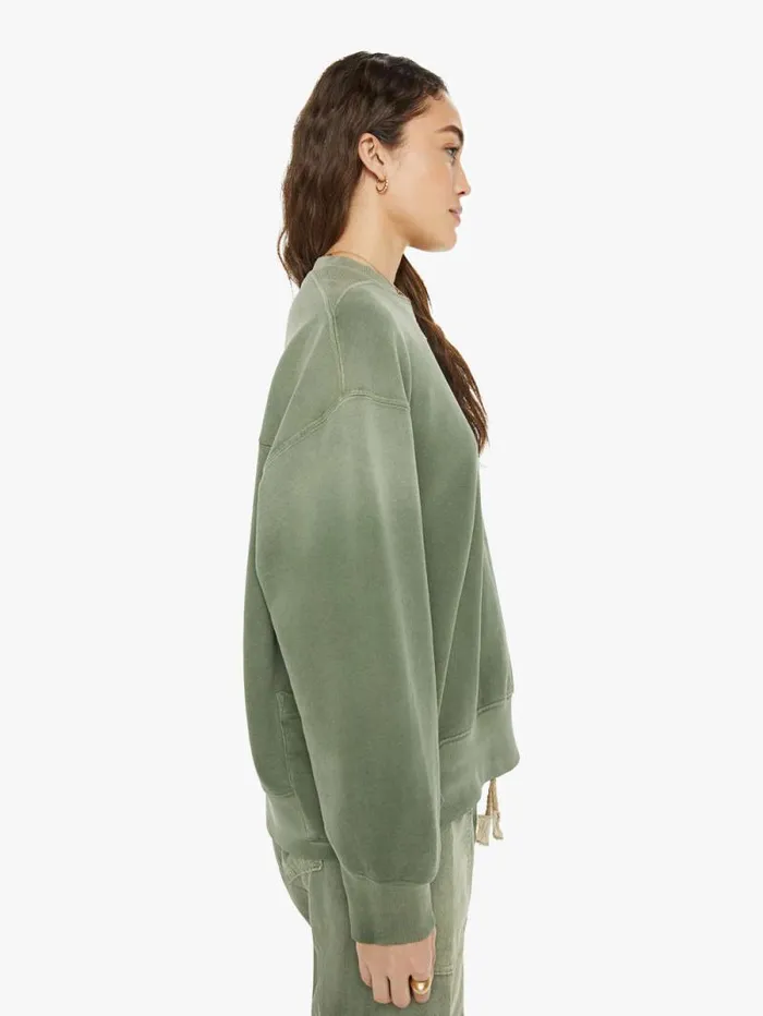 Women Sweatshirts Mother Denim Relax French Terry Sweatshirt Green medium