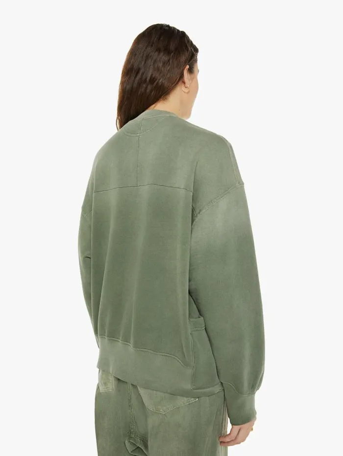 Women Sweatshirts Mother Denim Relax French Terry Sweatshirt Green medium