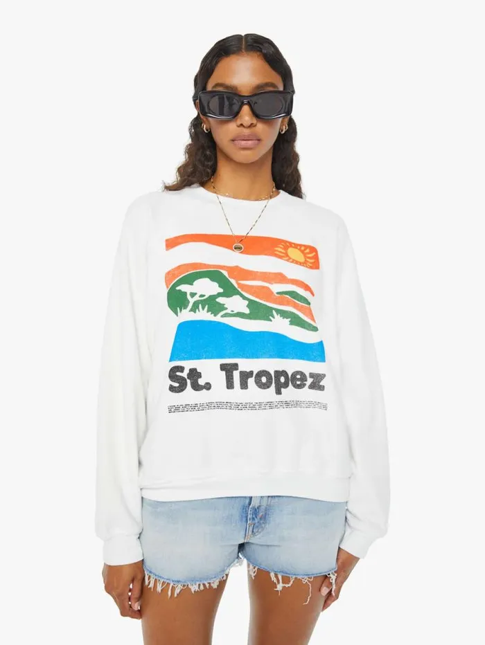 Women Sweatshirts Mother Denim The Biggie Concert White