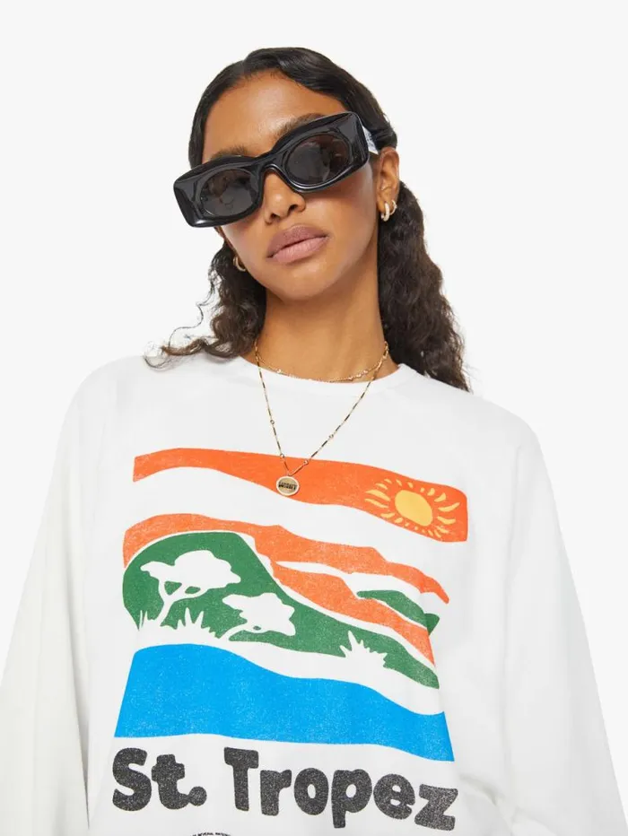 Women Sweatshirts Mother Denim The Biggie Concert White