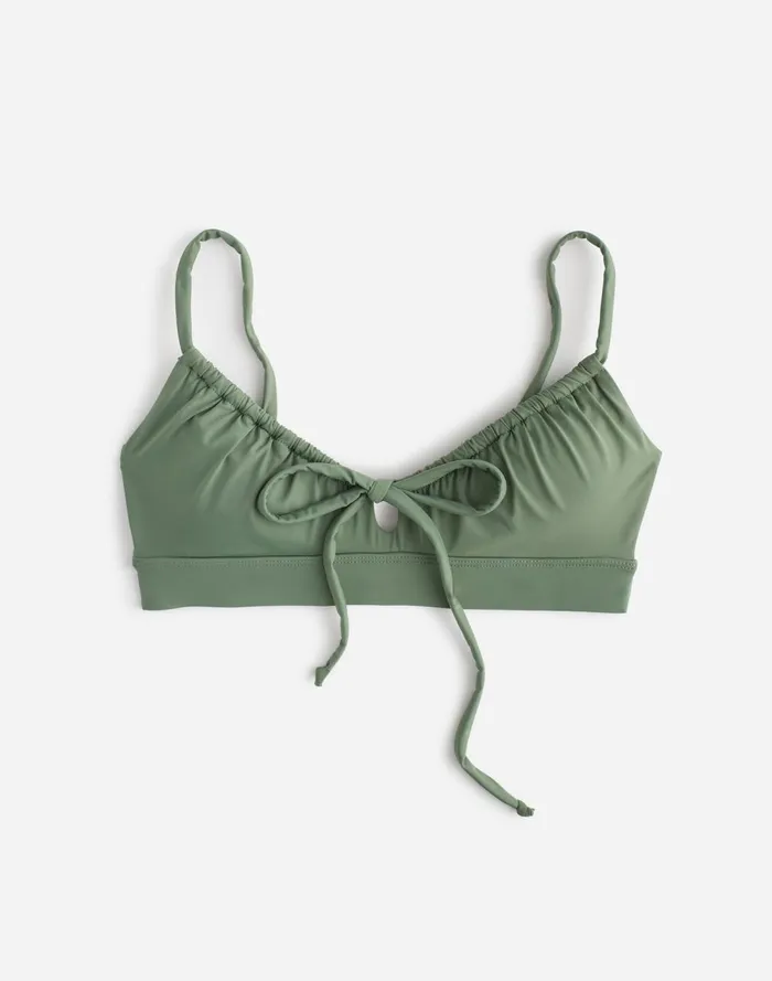 Women Swim Madewell Lexaswim Oeste Tie Front Top Agave
