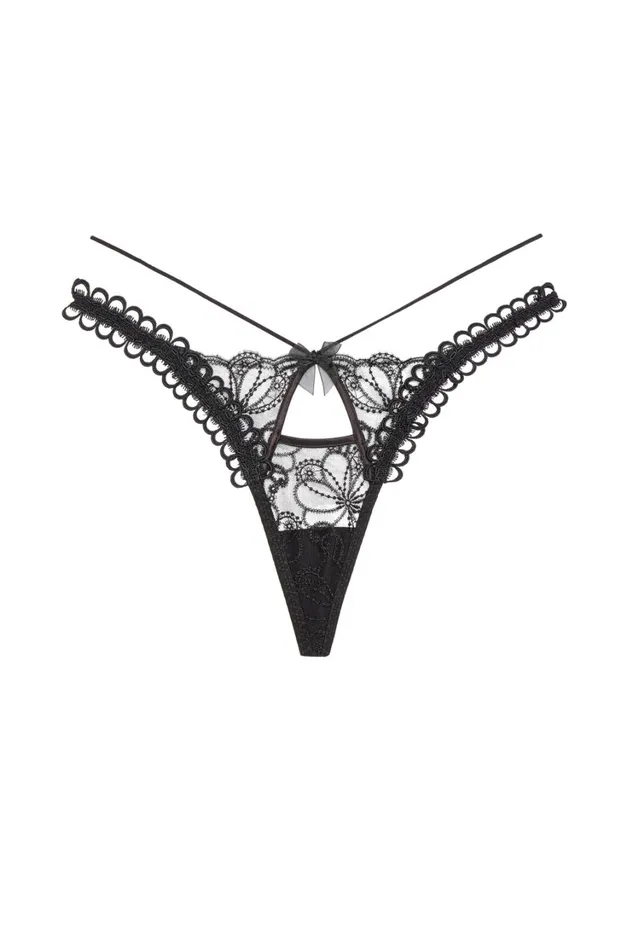 Women Swirly Floral Embroidered Thong Panty Black For Love and Lemons Lingerie Women Swirly Floral Embroidered Thong Panty Black For Love and Lemons Lingerie
