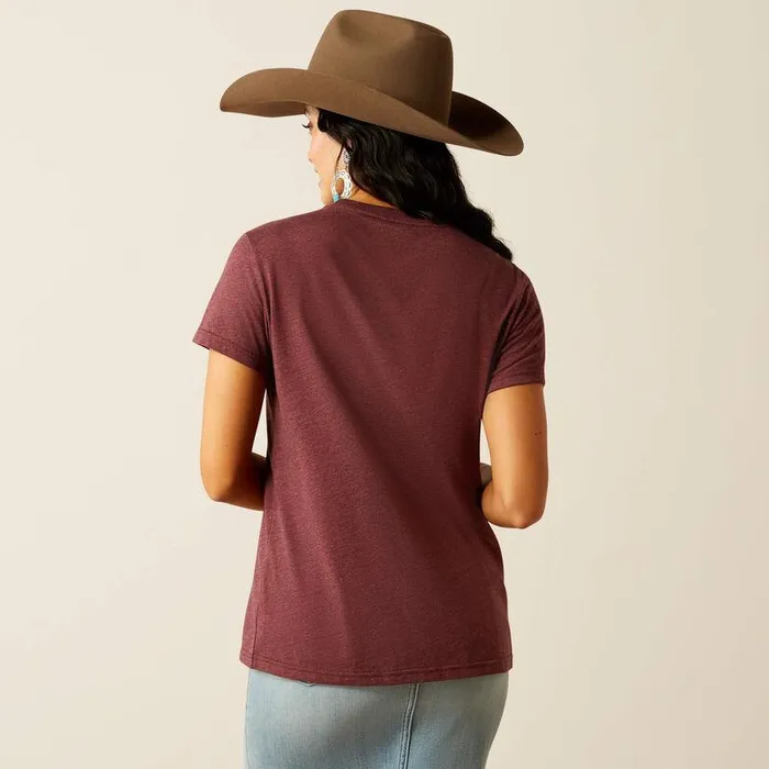 Women TShirts and Tops Ariat Ariat Modern Neon TShirt Maroon Heather Women TShirts and Tops Ariat Ariat Modern Neon TShirt Maroon Heather