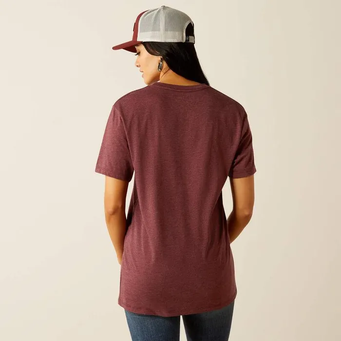Women TShirts and Tops Ariat Ariat Rodeo Sweetie TShirt Maroon Heather