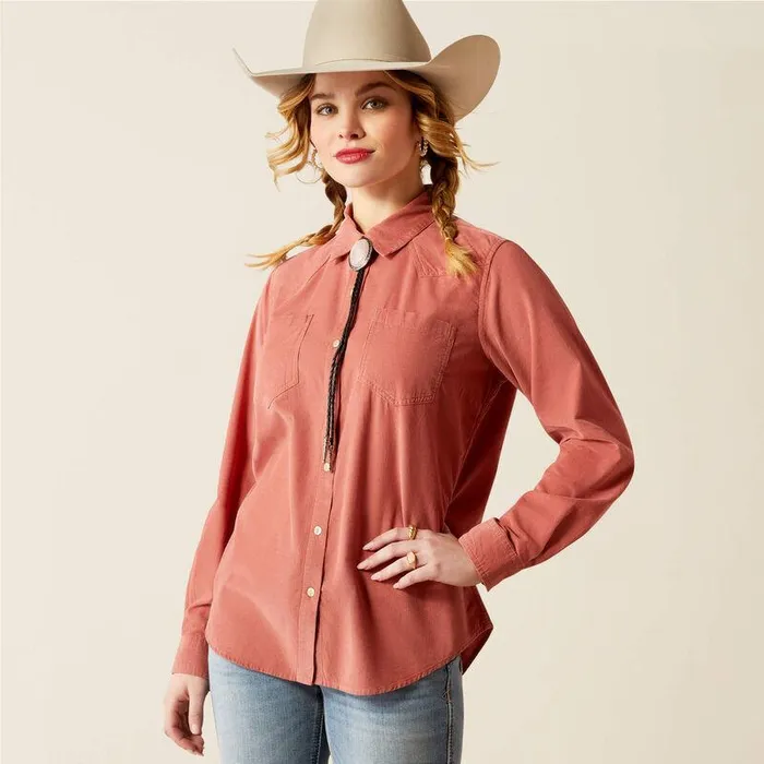 Women TShirts and Tops Ariat Billie Jean Corded Shirt Light Mahogany