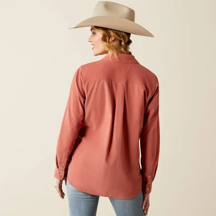 Women TShirts and Tops Ariat Billie Jean Corded Shirt Light Mahogany