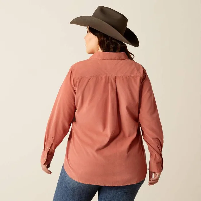 Women TShirts and Tops Ariat Billie Jean Corded Shirt Light Mahogany