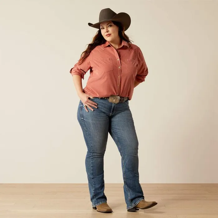Women TShirts and Tops Ariat Billie Jean Corded Shirt Light Mahogany