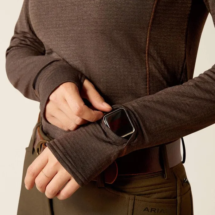 Women TShirts and Tops Ariat Gridwork 14 Zip Baselayer Mole Heather Women TShirts and Tops Ariat Gridwork 14 Zip Baselayer Mole Heather