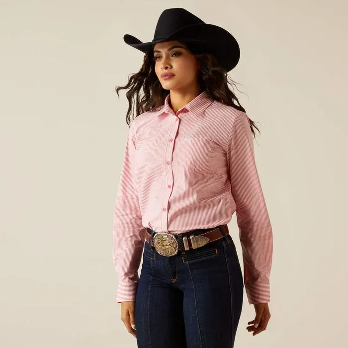 Women TShirts and Tops Ariat Kirby Stretch Shirt Camellia Rose Stripe