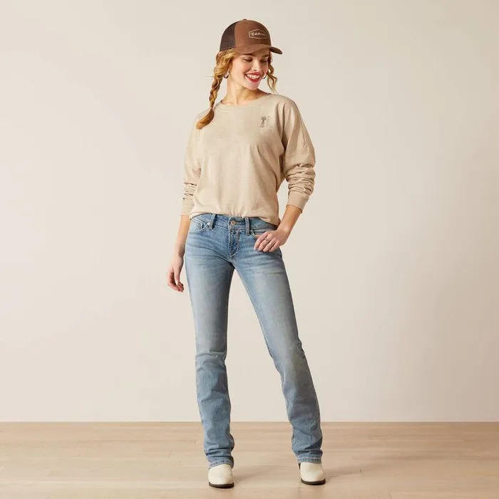 Women TShirts and Tops Ariat Miller Oversized Tee Oatmeal Heather
