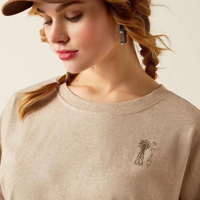 Women TShirts and Tops Ariat Miller Oversized Tee Oatmeal Heather