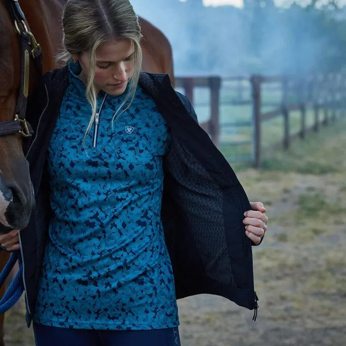 Women TShirts and Tops Ariat Prophecy 14 Zip Baselayer Navy Eclipse and Bluestone Women TShirts and Tops Ariat Prophecy 14 Zip Baselayer Navy Eclipse and Bluestone