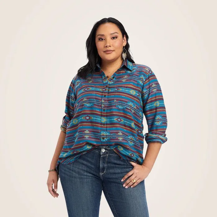 Women TShirts and Tops Ariat REAL Billie Rae Shirt Celestial Southwest Jacquard