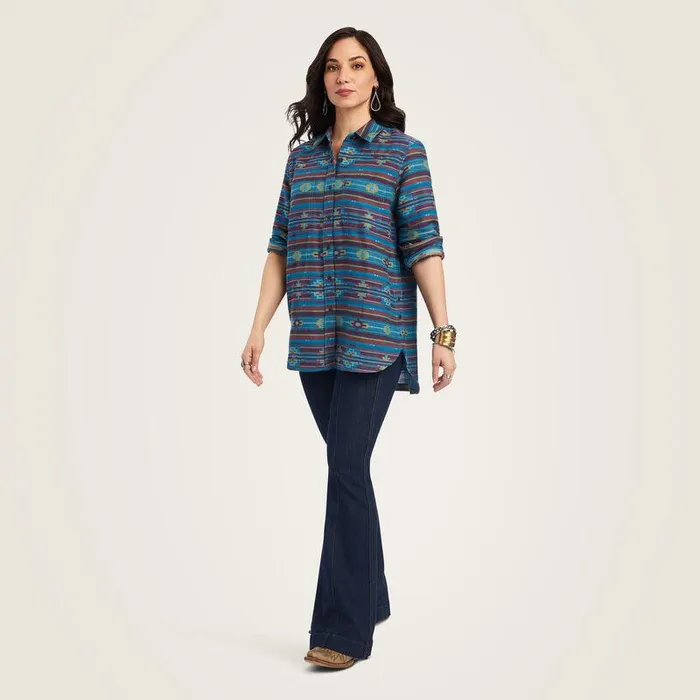 Women TShirts and Tops Ariat REAL Billie Rae Shirt Celestial Southwest Jacquard