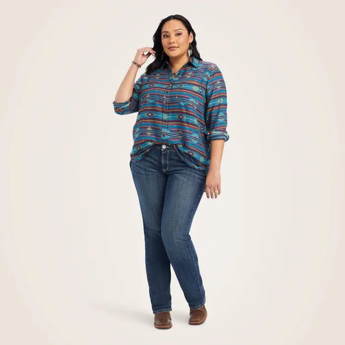 Women TShirts and Tops Ariat REAL Billie Rae Shirt Celestial Southwest Jacquard