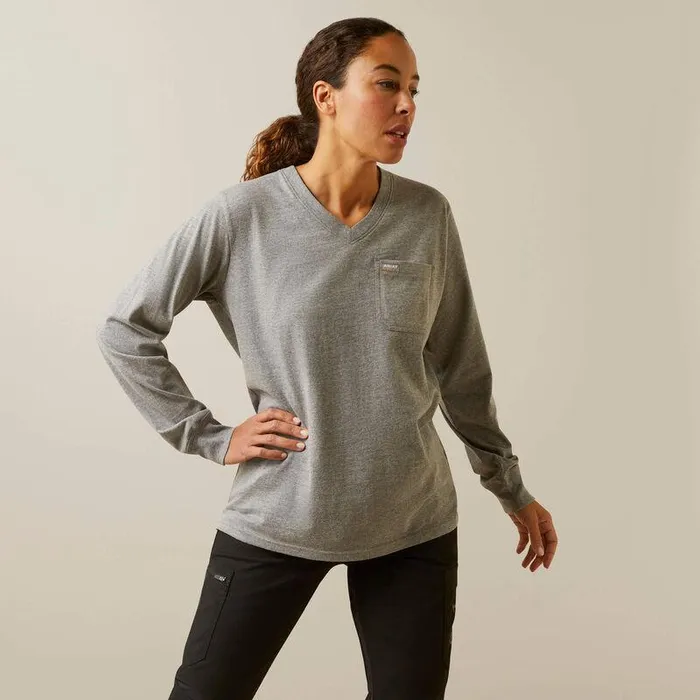 Women TShirts and Tops Ariat Rebar Cotton Strong Diamond Heather Grey Women TShirts and Tops Ariat Rebar Cotton Strong Diamond Heather Grey