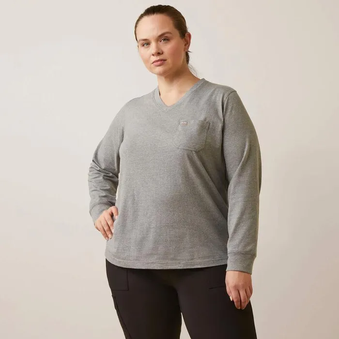 Women TShirts and Tops Ariat Rebar Cotton Strong Diamond Heather Grey Women TShirts and Tops Ariat Rebar Cotton Strong Diamond Heather Grey
