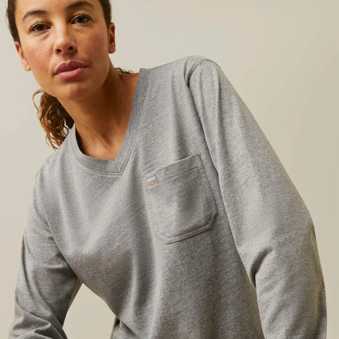 Women TShirts and Tops Ariat Rebar Cotton Strong Diamond Heather Grey Women TShirts and Tops Ariat Rebar Cotton Strong Diamond Heather Grey