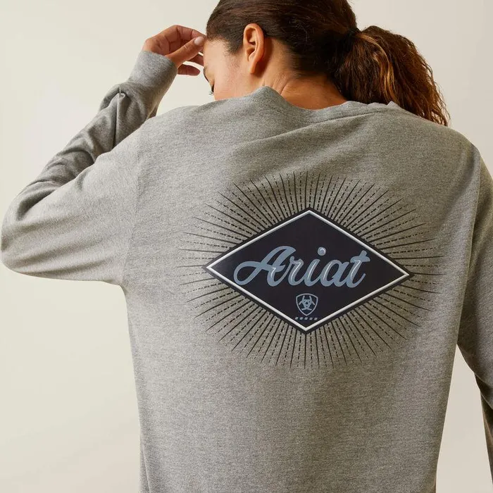 Women TShirts and Tops Ariat Rebar Cotton Strong Diamond Heather Grey Women TShirts and Tops Ariat Rebar Cotton Strong Diamond Heather Grey