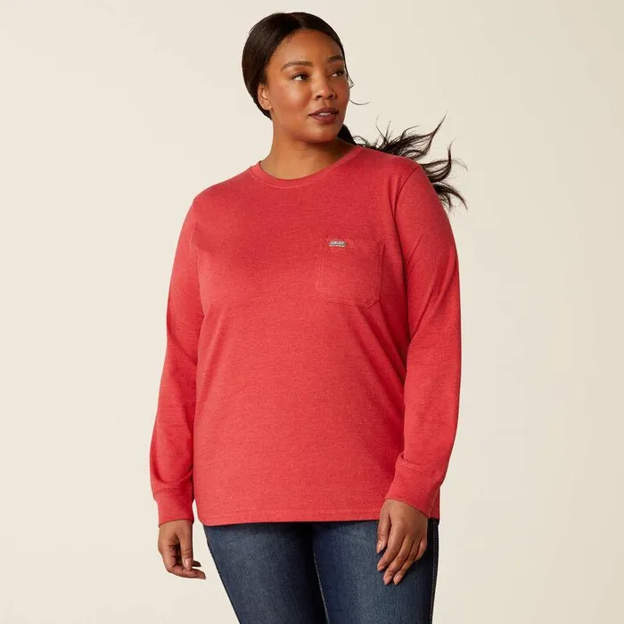 Women TShirts and Tops Ariat Rebar Cotton Strong Quality TShirt American Beauty Heather Women TShirts and Tops Ariat Rebar Cotton Strong Quality TShirt American Beauty Heather