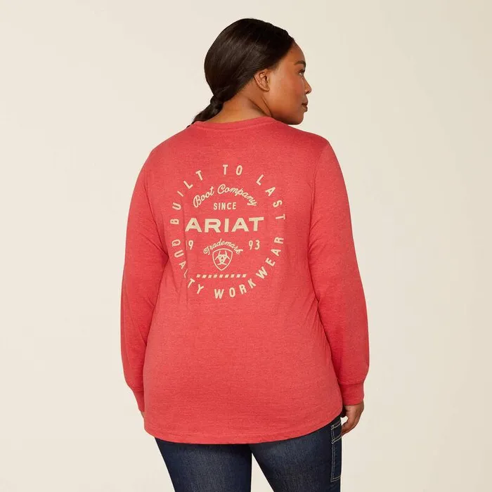Women TShirts and Tops Ariat Rebar Cotton Strong Quality TShirt American Beauty Heather Women TShirts and Tops Ariat Rebar Cotton Strong Quality TShirt American Beauty Heather