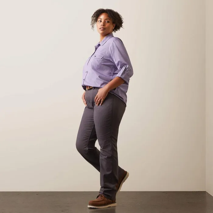 Women TShirts and Tops Ariat Rebar Made Tough VentTEK DuraStretch Work Shirt Corsicanblue Heather