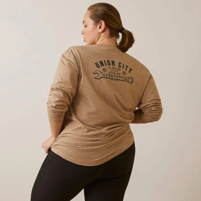 Women TShirts and Tops Ariat Rebar Workman Union City Oatmeal Heather Women TShirts and Tops Ariat Rebar Workman Union City Oatmeal Heather