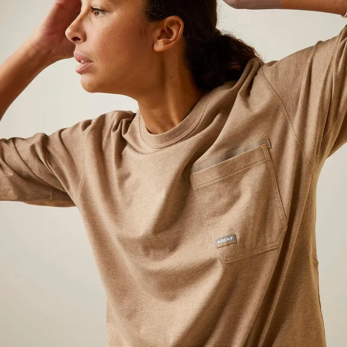 Women TShirts and Tops Ariat Rebar Workman Union City Oatmeal Heather Women TShirts and Tops Ariat Rebar Workman Union City Oatmeal Heather