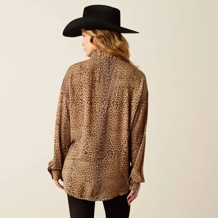 Women TShirts and Tops Ariat Relaxed Leopard Shirt Mole Leopard Print