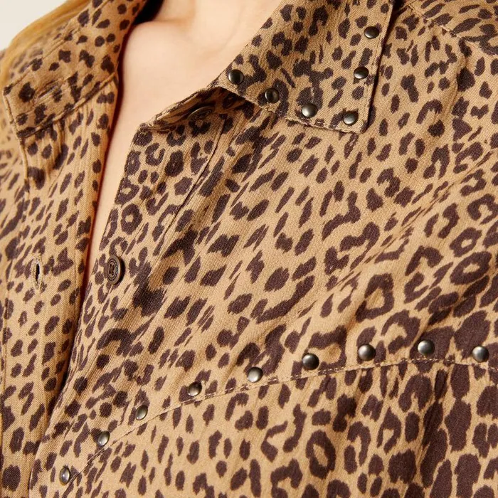 Women TShirts and Tops Ariat Relaxed Leopard Shirt Mole Leopard Print