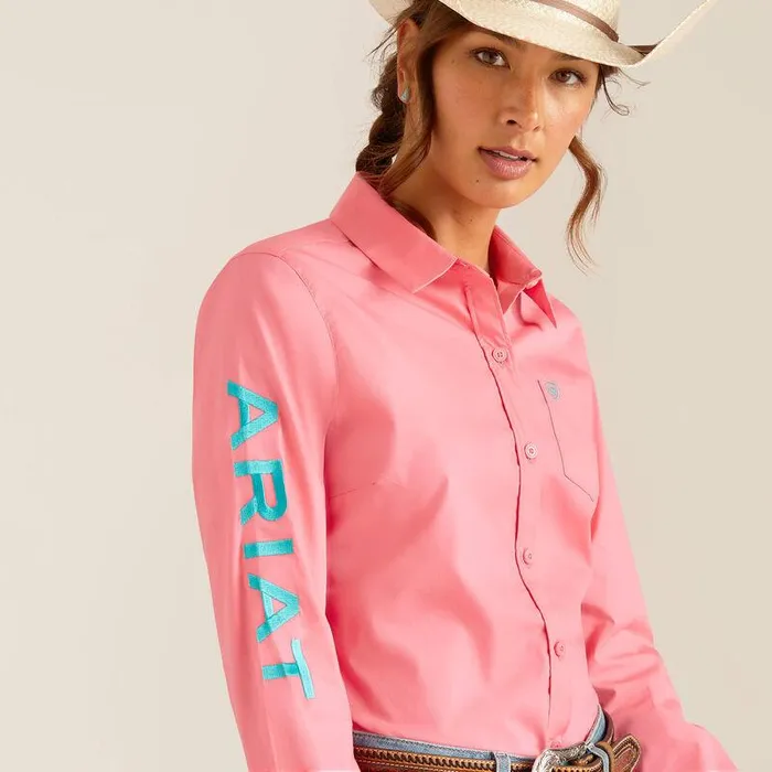 Women TShirts and Tops Ariat Team Kirby Stretch Shirt Camellia Rose Women TShirts and Tops Ariat Team Kirby Stretch Shirt Camellia Rose