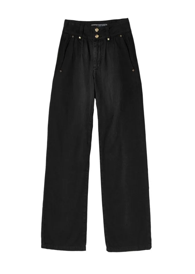 Women Tailored Wide Leg Jean Black Holland Cooper Jeans