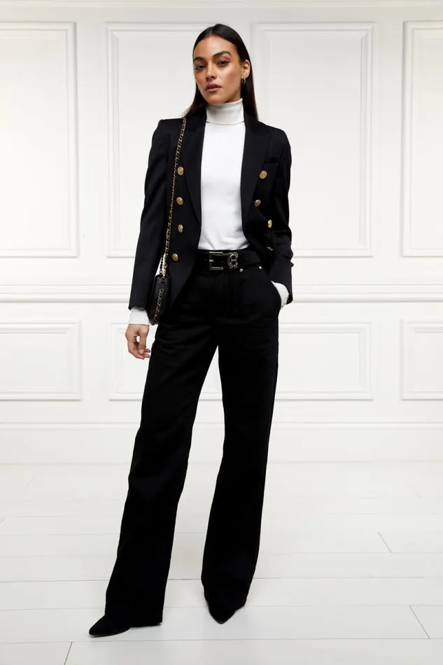 Women Tailored Wide Leg Jean Black Holland Cooper Jeans