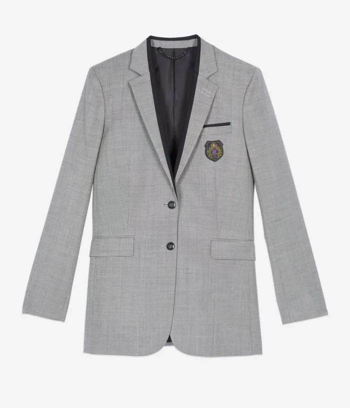 Women Taupe Wool Suit Jacket THE KOOPLES Blazers and Suits