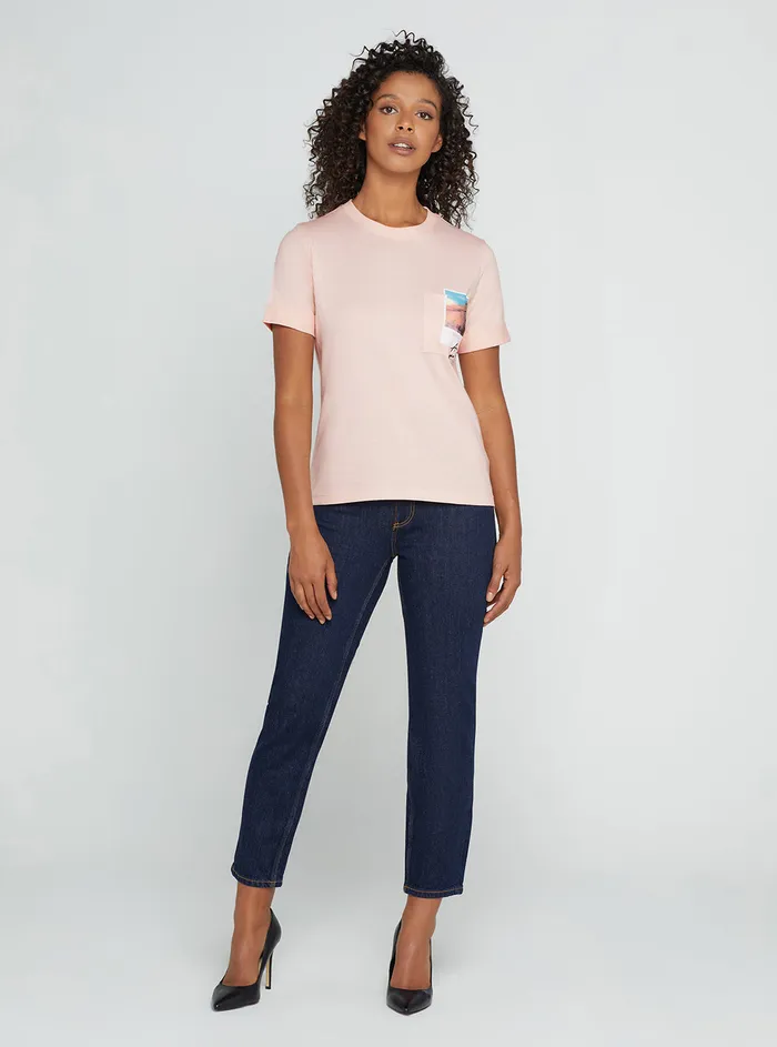 Women Tees and Tanks GUESS Eco Pink Gisela Tshirt