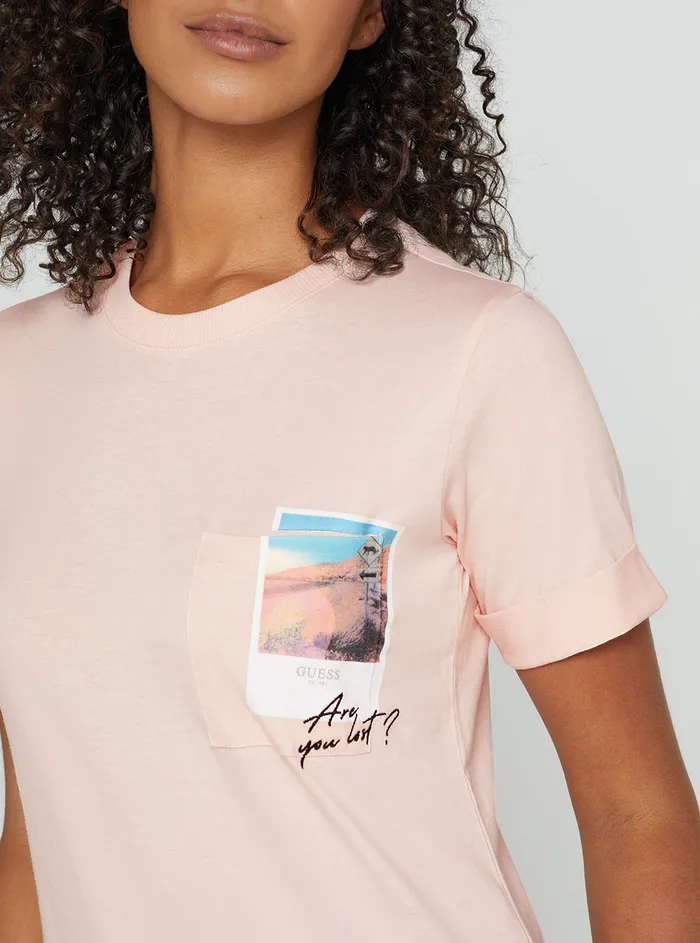 Women Tees and Tanks GUESS Eco Pink Gisela Tshirt