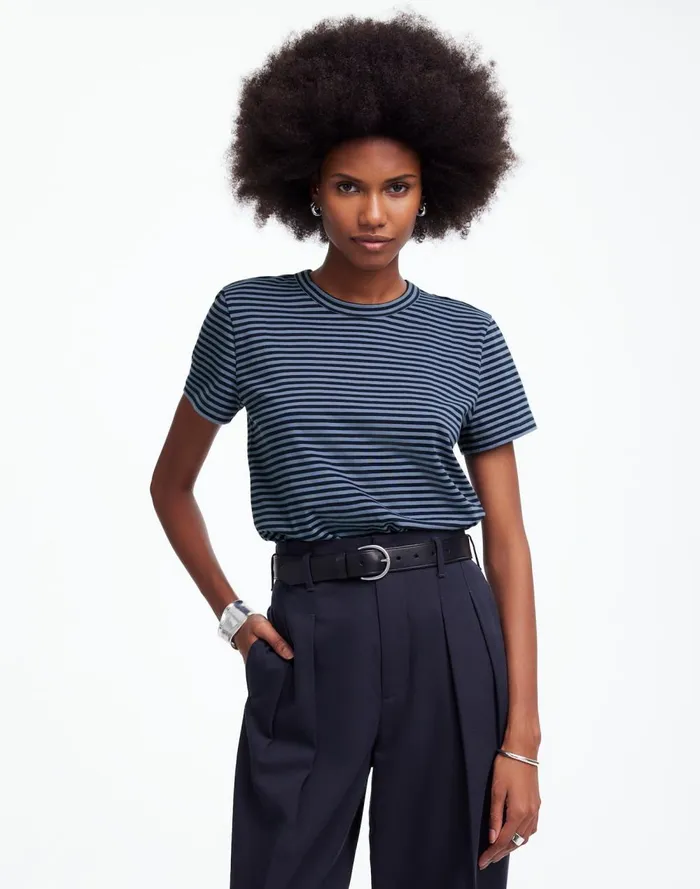 Women Tees Madewell Cotton Perfect Crewneck Tee Teapot Blue