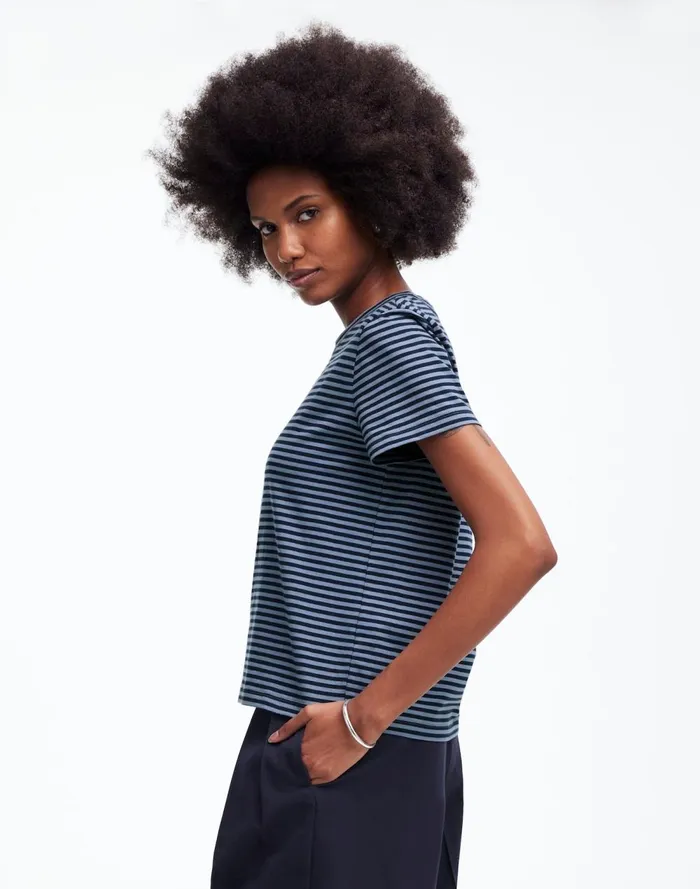 Women Tees Madewell Cotton Perfect Crewneck Tee Teapot Blue