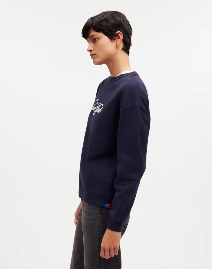 Women Tees Madewell KULE Oversized Hello New York Sweatshirt Navy
