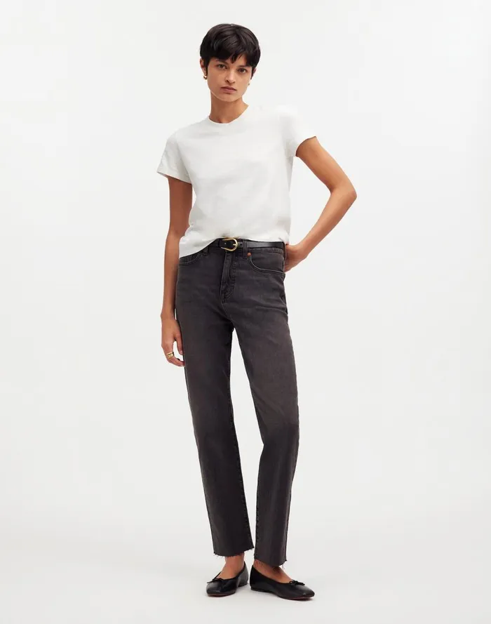 Women Tees Madewell Premium Standard 01 The Shrunken Tee Eyelet White