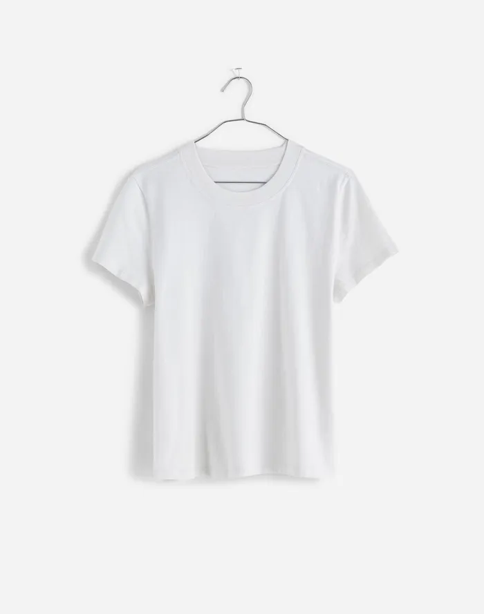 Women Tees Madewell Premium Standard 01 The Shrunken Tee Eyelet White